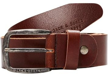 Herren Jack & Jones Ledergürtel JACPAUL Belt Echt Leder Jeans Hosen Gürtel, Farben:Braun, Größe Gürtel:105