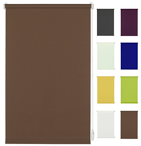 Seitenzug-Rollo Ohne Bohren Easy-Fix Klemmfix (120 x 150 cm, Schokolade)