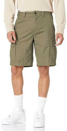 Amazon Essentials Pantaloncini Cargo Vestibilità Classica da 25cm con Tasche Uomo, Marrone Kaki, 36W