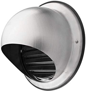 calimaero® KWG Rejilla de Ventilación de Acero Inoxidable 125mm, Redonda | Muy Resistente a La Intemperie, Tapa Exterior de la Campana Extractora