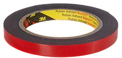 Klebeband doppelseitig 3M PT1100 für Metall und lackierte Oberflächen schwarz stark klebend 12mm x 4m
