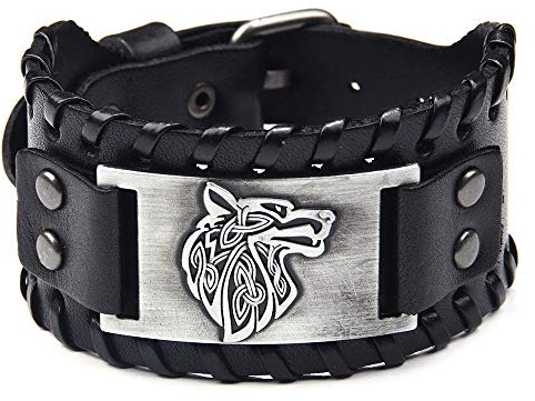 TURTLEDOVE Viking Bracelet Wolf Fenrir - Vintage Nordic Scandinavian Talisman - Gothic Bracelet for Celtic Pagan