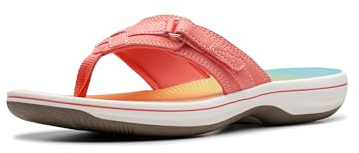 Clarks Women's Breeze Sea Flip-Flop, Multicolor Synthetic, 9
