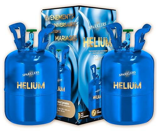 Lote de 2 estaciones de inflado para 60 globos de helio, 99,9% de gas, caramelo desechable, ideal para cumpleaños, bodas y bautizos, infla tus globos con SPARKLERS CLUB