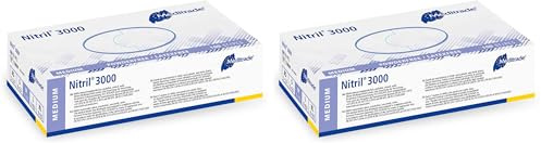 Nitrile® 3000 Examination glove in pure Nitrile white powderfree Medium (7-75) (Pack of 2)