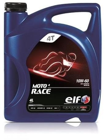 TERAM LOISIRS Elf Moto 4 Racing 10W60 MA2 API SL Motorradöl, 4 Liter, hohe Leistung, Frankreich