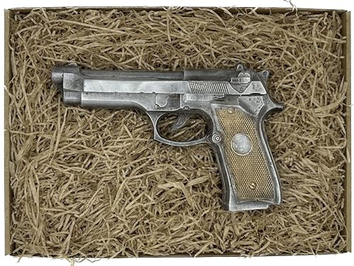 3D Schokoladenpistole in Geschenkbox – Edles Geschenk für Männer, Polizisten & Soldaten – Detailgetreue Pistole aus Schokolade – Lustige Geschenkidee für Papa & Sportschützen