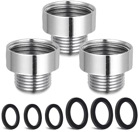 3 Stück Wasserhahnadapter, CNYMANY Stecker G1/2 auf Buchse G3/4 Adapter für Küchenbelüfter Adapter für Waschbecken Wasserhahn Standardschlauch für Wasserfilter