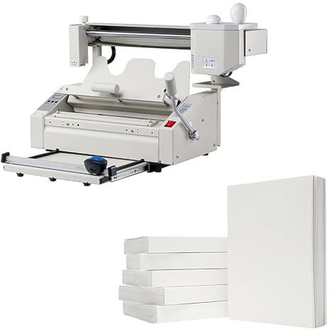 KEhtu Thermobindegerät, Manueller Heißklebe-Buchbinder Im A4-Format Mit Fräsendem Buchrücken, Rauerer Bindegerät, Elektronische Digitale Temperaturregelung, Bindestärke: 0,1 Mm–40 Mm
