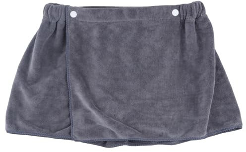 YILANJIN Men's Adjustable Bath Skirt, Gray, Microfiber, One Size, Quick Dry, Modern Style, Beach Towel