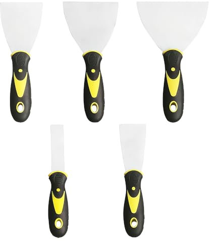 5Pcs Wallpaper Paint Scrapers Tool, Metal Filling Knife for Wallpaper, Decals, Drywall Finishing, Plaster Scraping