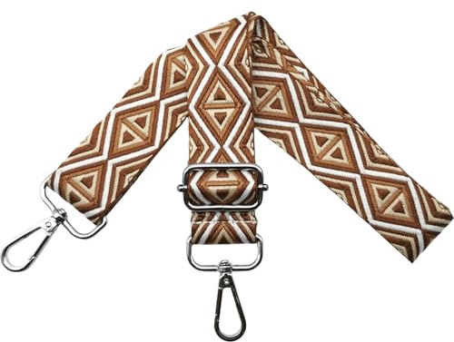 Verstellbarer Schultergurt für Taschen Taschengurte zum Wechseln, Umhängegurt für Taschen, Schulterriemen 3.8cm Breite mit Silber Karabiner Taschenband für Damen Handtaschen, Bunt, M