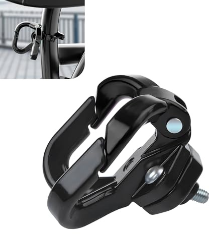 MOXRUQ Motorrad Kleiderbügel Haken, Hängende Pothook Zubehör für Roller, Elektroroller Kleiderbügel Gadget Tasche Doppelklauenhaken, Helm Gepäck Tasche Haken Halter für Moped Roller Fahrräder (Schwarz