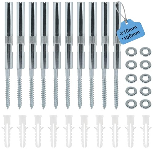 EXLECO 10 Pcs Unsichtbar Wandregal Halterung Ø10x100mm Tablarträger Stahl Regalhalter Schweberegal Halterung Versteckte Regalhalterung Schwerlast Schwebende Regalträger mit Unterlegscheiben und Dübel