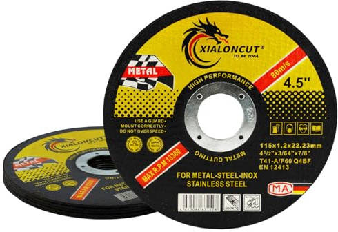 NUTKIT 6 Dischi da Taglio, 115X1,2mm Metallo Acciaio INOX,Disco Flessibili | per Smerigliatrice Angolare, Dischi Smerigliatrici, sottili e resistenti, Per Ferro, Acciaio Inox, Acciaio, Lamiera