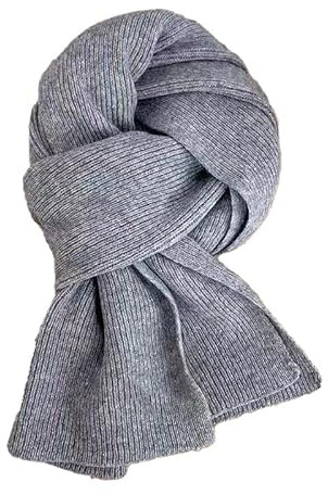 Ikruidy Gestrickter Schal 1.5m*15cm Einfarbig Strickschal für Damen und Herren Klassischer Gestrickter Schal Winter Strickschal
