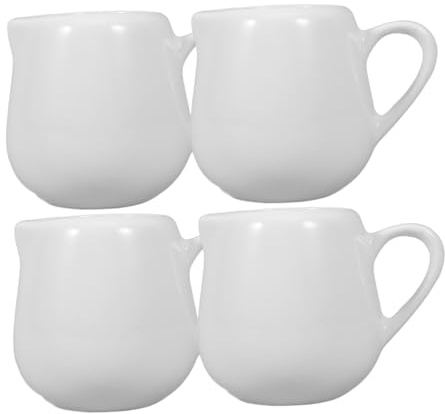TOYANDONA 4 Pièces Lot de Mini Pots à Lait Céramique avec Poignée Cruches Légères Multifonctions pour Sauces et Base Stable pour Usage Quotidien