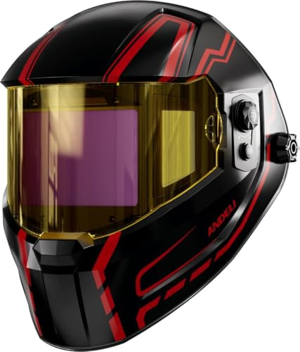ANDELI Welding Mask Fully Digital Filter, auto darkening welding helmet,7.2x3.2 Extra Wide large view, Type-C Fast Charging True Color Wide Shade 4/5-9/9-13 for Weld Cut Grind
