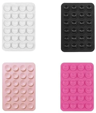 PngaZki 4 Ventosa per Cellulare,Ventose per Telefono,Ventosa Cellulare Silicone,antiscivolo,per selfie e video,hands-free,durevole e facile da usare(bianco, nero, rosa, rosa chiaro) ﻿