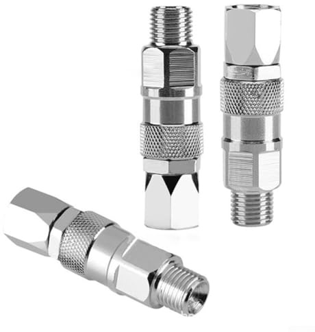 Giunto girevole a 360 gradi da 1/4 per spruzzatori airless, realizzato in acciaio inossidabile 304, rotazione nodo, manico ergonomico (confezione da 3)