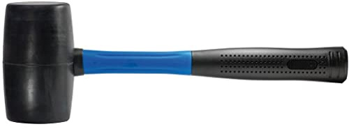 SW-Stahl 50712L Gummihammer 1200g - Fiberglas-Stiel - Schonhammer | Schlaghammer aus Hartgummi fuer Moebel, Bodenplatten und Pflastersteine, Rueckschlagfrei fuer praezise Reparaturen