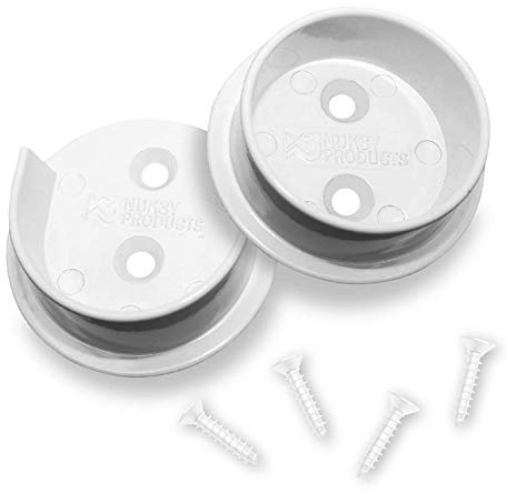 Nuk3y Heavy Duty Metal Steel Closet Pole Socket Set 1-1/2 (White)