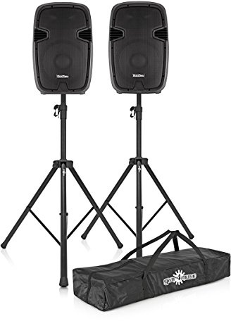 SUBZERO 500W 12 PA Speaker System with Digital Media Player & Stands