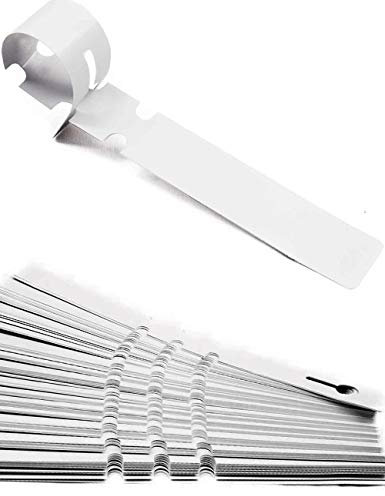 HOMETOOLS.EU® 100 Beschriftungs-Bänder für Pflanzen, 21 x 2 cm, verwitterungsfest, weiß