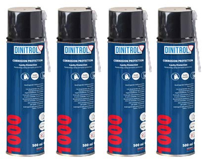 REJEL Dinitrol Lot de 4 aérosols de cire transparente pour cavité 500 ml