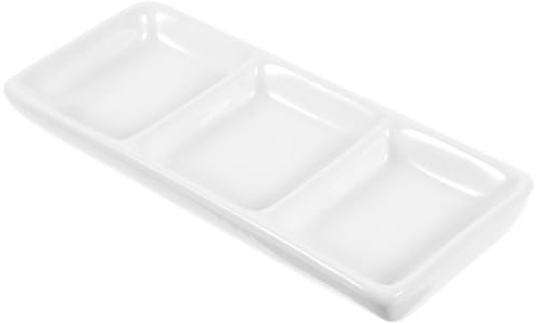 Healeved 2 Pack Ceramic Appetizer Serving Tray Set 11.81X4.96 in White