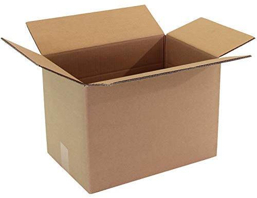 Wellpapp-Faltkarton 2-wellig, 410x270x290mm, Qual. 2.30BC, braun, Fefco 0201, Höhenrillung 200mm