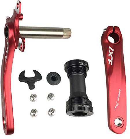 BNVB Bike Crank Arm Set， 170mm 106 BCD Mountain Bike Crank Set with Bottom Bracket Crank and Chainring Bolts for MTB BMX Road Bicyle, Compatible with Shimano, FSA, Gaint (Red)