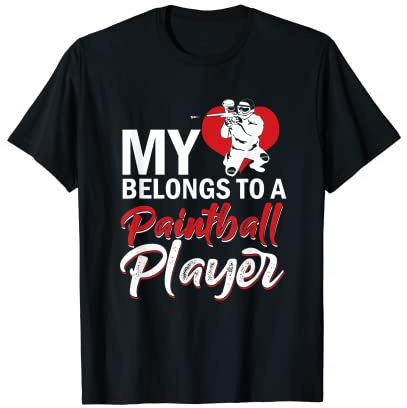 Heart Love Paintball Player Playing Tactical Sports Gift T-Shirt
