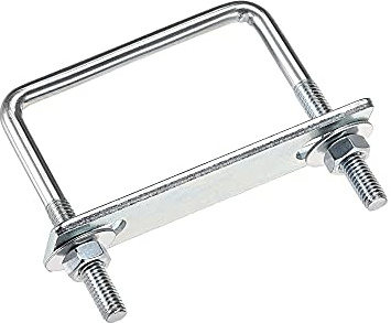 sourcing map 4 Stück Vierkant U-Bolzen Bügelschrauben Bügelbolzen 2-3/8(60mm) Innenbreite Kohlenstoffstahl M6 mit Muttern, Rahmenplatte, runde Unterlegscheiben