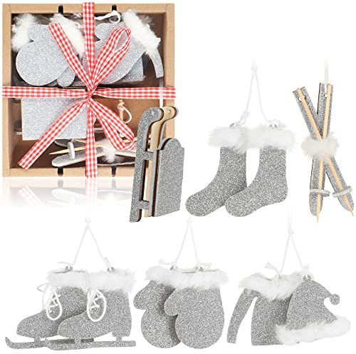 COM-FOUR® 20-teiliges Set Premium Weihnachts-Anhänger | winterliche Anhänger als Baumbehang - Weihnachtsschmuck oder Geschenk-Anhänger