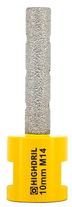 HIGHDRIL Punta diamantata per ingrandire e modellare il foro, diametro 10 mm (3/8) punta a secco per porcellana, ceramica dura, granito e marmo