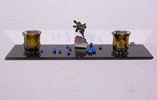 Dekoleidenschaft Wandregal aus 10mm Glas, rot oder anthrazit, Verschiedene Formen und Größen, Glasregal, Glasboden, Glasablage, Badregal, Eckregal (Wandclips Midi Silber, anthratzit 60x20 cm)