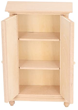 Puppenhaus-Kleiderschrank, Puppenhaus-Miniatur-Kleiderschrank aus Holz, Elegantes Weihnachtsfeier-Geburtstagsgeschenk für Sammler