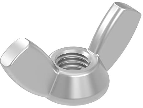 SECCARO Tuercas de mariposa M6, acero inoxidable V2A VA A2, DIN 315, forma americana, 20 unidades