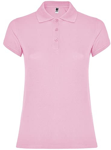 ROLY Polo Mujer Manga Corta Star Woman 100% Algodón – Corte Entallado, Cuello Acanalado, Tapeta 3 Botones – Polo Clásico Transpirable de Punto Piqué