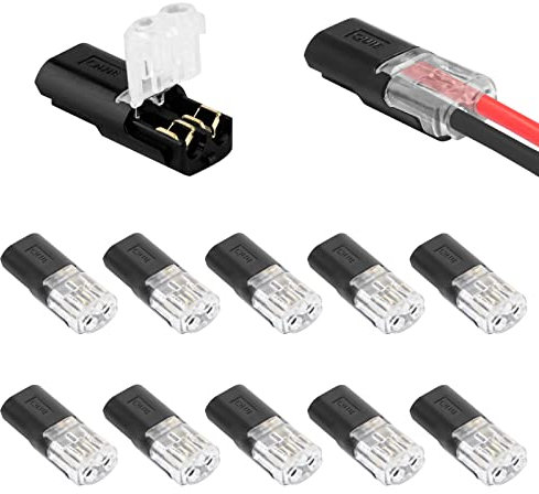 steckverbinder 2 polig, 10pc kabel steckverbinder, draht und kabelverbinder, 2 Pin 18-22AWG Draht Quick Split Stecker, Kabel Crimp Steckverbinder, Kein Löten Schweißen Schnellkabel Draht