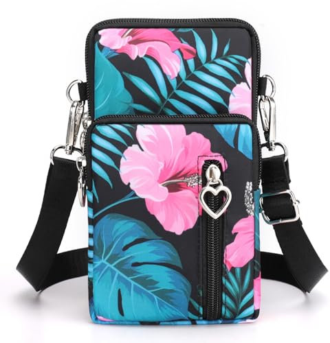 DuoLmi Umhängetasche Damen Klein, Crossbody Tasche für Damen, Nylon Handy Mini-Tasche Kleine Schultertasche Multifunktionale Handytasche, Handytasche zum Umhängen Damen