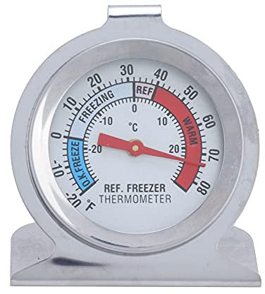 Kaufpart Edelstahl-Kühlschrankthermometer – Hochpräzises Zeigerthermometer Für Gefrierschränke, Privathaushalte Und Restaurants – Leicht Ablesbares Desktop-Thermometer Und Gefriertemperaturtester