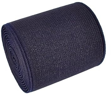 NEFLUM Bande élastique colorée de 5 mètres, épaisseur de 1.5mm, 20mm à 50mm de Large, Sangle élastique pour Bricolage de vêtements, Accessoires de Couture, Bleu Marine, 50mm