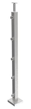 Sellon24® Edelstahl Geländerpfosten 40x40x2mm, Füllung 10x10, Bauhöhe 1000mm, Montage aufgesetzt (AJP-VR100-5JP10)