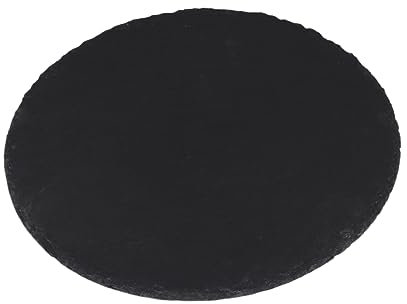 Assiette Naturelle Ronde en Roche Sombre pour Sushi et Steak, Style Simple