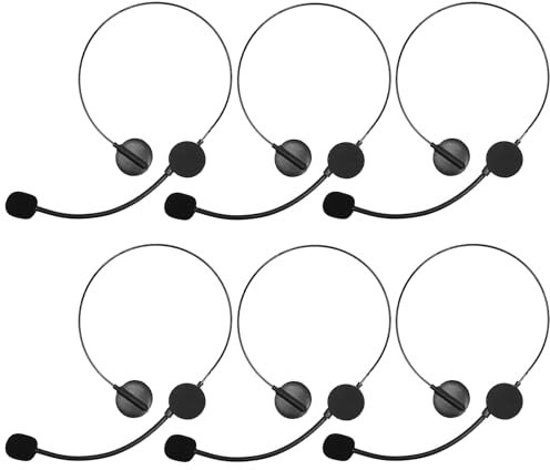 Eupsiiu 6 accessori per radio e telefono, fascia alla moda con microfono, accessorio Rockstar per balli in maschera, cosplay, feste