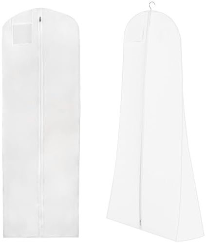 Kleidersack Lang 180cm für Brautkleider, Abendkleider und Lange Mäntel in Weiß