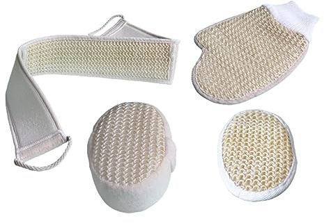 WOONEKY 1ensemble Set De Et Éponge De Bain Avec Rince- Pour Nettoyage Et Exfoliation à