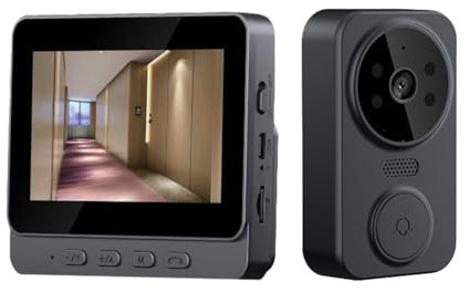 Splenssy 4.3 Inch IPS Screen 2.4G Wireless Visual Intercom Doorbell with Screen, Wireless Smart High-definition Video Monitoring Intelligent Doorbell Two-Way intercom for Villa Home Office Apartment